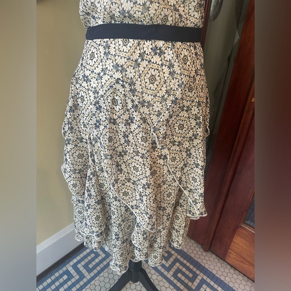 Robbie Bee | Sleeveless Geo/Floral Print Belted Midi Dress, Size 14 - Picture 6 of 12